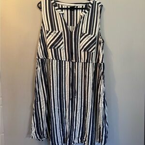 Torrid Black and White Striped Midi Dress